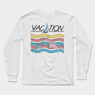 Retro Shark Vacation Time Long Sleeve T-Shirt